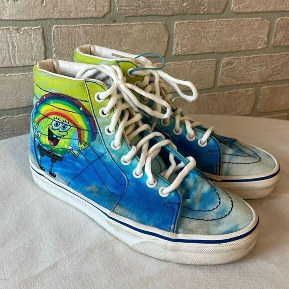 VANS SpongeBob SquarePants M 5.5 W 7 hi top - Picture 1 of 9